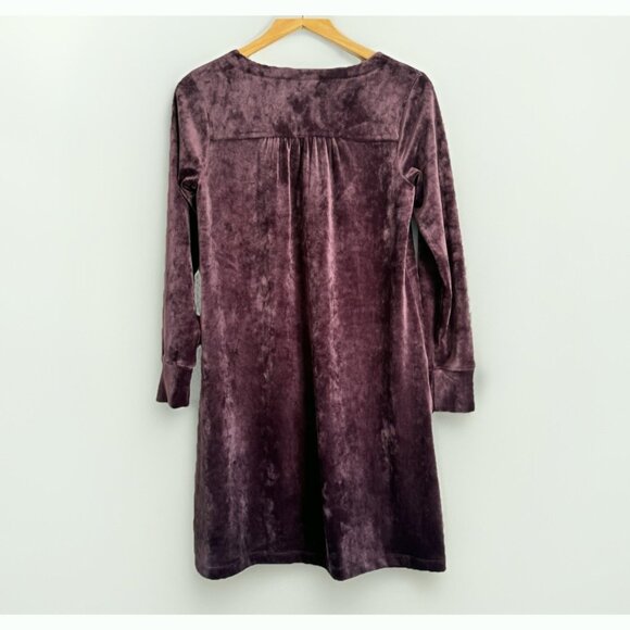 J. Jill Pure Jill Women Velvet Tunic Dress Size XSP Purple Pockets Quiet Luxury - Picture 10 of 11